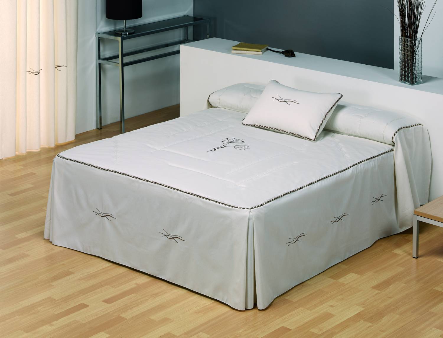 Colcha Edredón acolchada jacquard gris cama 150 (150x225+50 cm