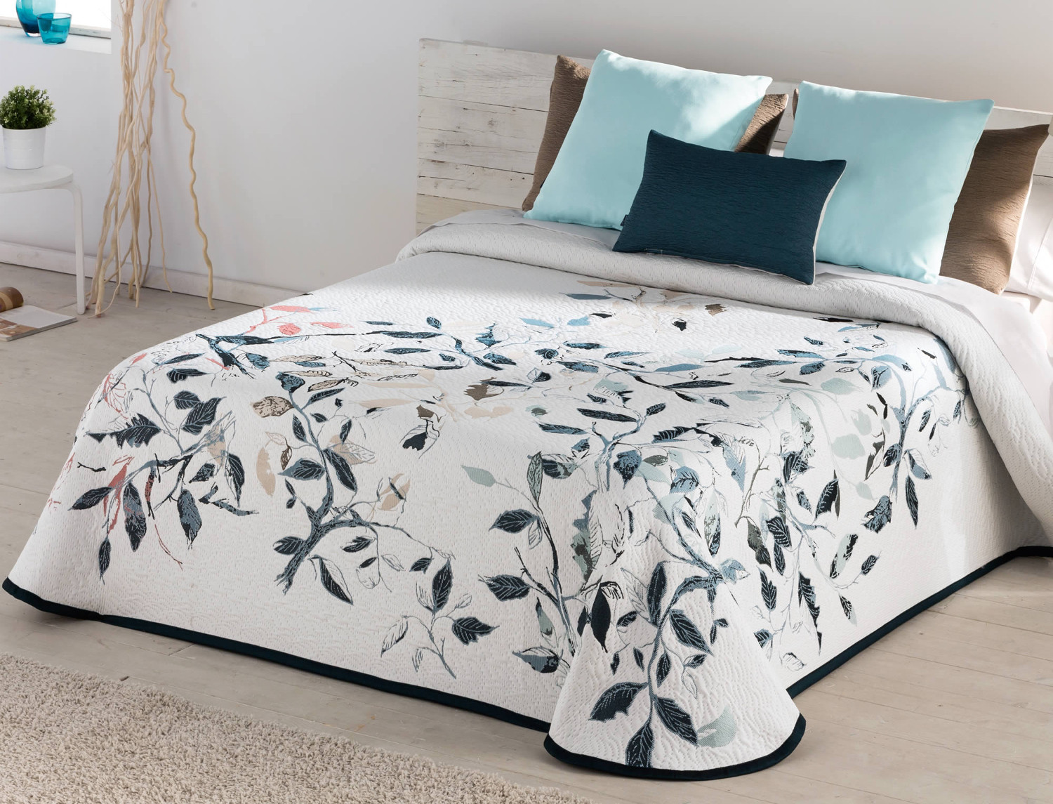 Cincuenta Envolver Uganda Colcha capa Seasons Azul cama 120 - Centro Textil Hogar